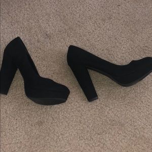 Black chunky heels